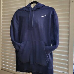 NIKE Unisex Minimalist Navy/Dark Blue Hoodie Medium